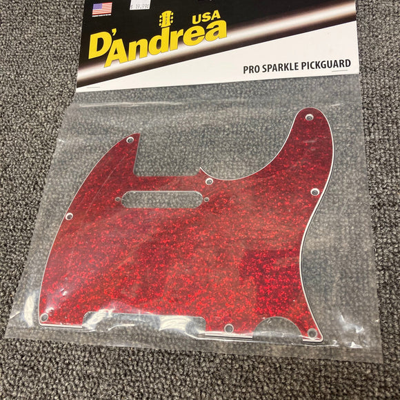 NEW D'Andrea Pro Sparkle Pickguard Tele Style Red