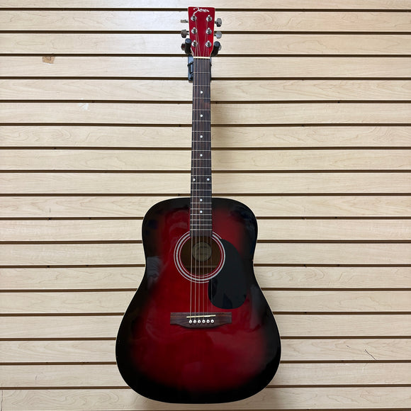 Johnson JG-608-RD Acoustic Guitar Red Burst