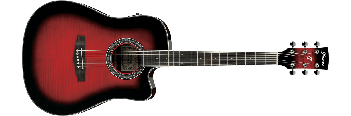 NEW Ibanez PF28ECE-TRS Acoustic Guitar - Transparent Red 
