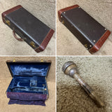 Bach Stradivarius 37 ML Bore Trumpet Brass / Silver w/ Case & Mouthpiece 1970