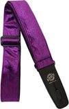 Lock It LIS-021CV2-PUR Guitar Strap Crushed Velvet Purple