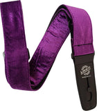 Lock It LIS-021CV2-PUR Guitar Strap Crushed Velvet Purple