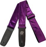 Lock It LIS-021CV2-PUR Guitar Strap Crushed Velvet Purple