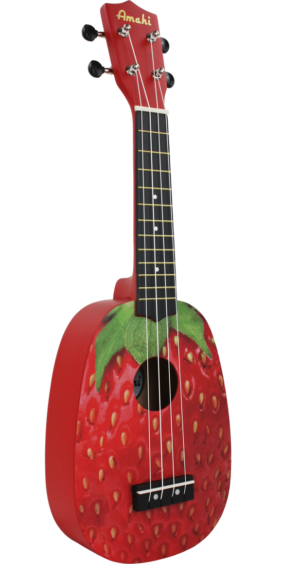 Amahi DDUK18 Ukulele Strawberry w/ Bag