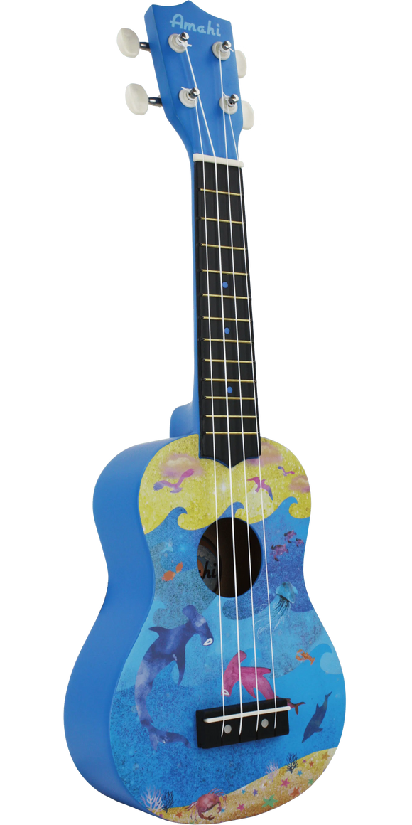 Amahi DDUK21 Ukulele Under the Sea Soprano w/ Bag
