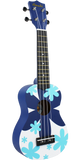 Amahi DDUK8 Soprano Ukulele Uke Blue Flower With Bag