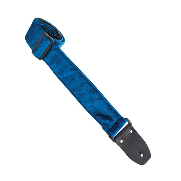 Henry Heller Crushed Velvet Guitar Strap Blue