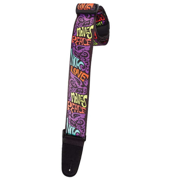 Heller Sublimation Guitar Strap Love Moves Peace Now