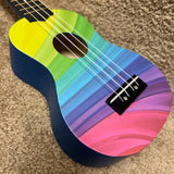 Amahi DDUK10 Rainbow Wavy Soprano Ukulele w/ Bag