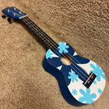 Amahi DDUK8 Soprano Ukulele Uke Blue Flower With Bag
