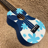 Amahi DDUK8 Soprano Ukulele Uke Blue Flower With Bag