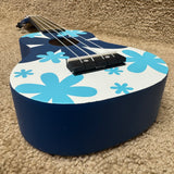 Amahi DDUK8 Soprano Ukulele Uke Blue Flower With Bag
