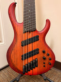 Ibanez BTB866MS-BRF 6-String Bass Brown Topaz Burst Flat w/ Case