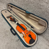Unlabeled 3/4 Violin Flame Maple w/ Case & Bow A