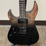 Schecter C-1 Standard Black Fade Burst Burl Left-Handed