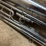 Getzen Deluxe Baritone Bugle Silver 1 Piston Valve No Case