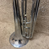 Getzen Deluxe Baritone Bugle Silver 1 Piston Valve No Case
