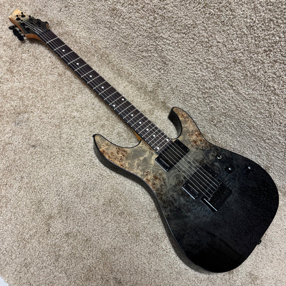 Schecter C-1 Standard Black Fade Burst Burl