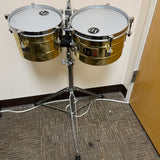 LP Tito Puente Timbalitos Brass LP272-B 9-1/4" & 10-1/4" w/ Stand