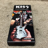 Axe Heaven Kiss Paul Stanley Cracked Mirror Iceman Mini Guitar W/ Stand