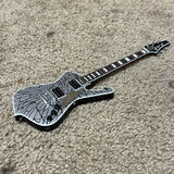 Axe Heaven Kiss Paul Stanley Cracked Mirror Iceman Mini Guitar W/ Stand