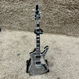 Axe Heaven Kiss Paul Stanley Cracked Mirror Iceman Mini Guitar W/ Stand