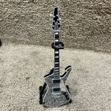 Axe Heaven Kiss Paul Stanley Cracked Mirror Iceman Mini Guitar W/ Stand