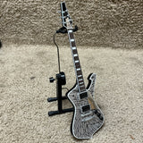 Axe Heaven Kiss Paul Stanley Cracked Mirror Iceman Mini Guitar W/ Stand
