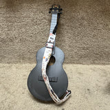 Outdoor Ukulele Electric Tenor Carbon Fiber Polycarbonate Black w/ Strap