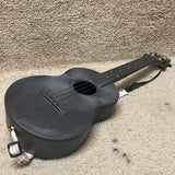 Outdoor Ukulele Electric Tenor Carbon Fiber Polycarbonate Black w/ Strap