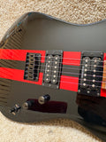 Squier Showmaster Red Black Racing Rally Stripes