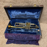 Bach Stradivarius 37 ML Bore Trumpet Brass / Silver w/ Case & Mouthpiece 1970