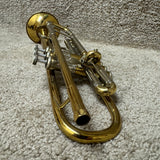 Bach Stradivarius 37 ML Bore Trumpet Brass / Silver w/ Case & Mouthpiece 1970