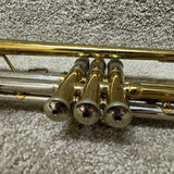 Bach Stradivarius 37 ML Bore Trumpet Brass / Silver w/ Case & Mouthpiece 1970