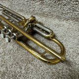 Bach Stradivarius 37 ML Bore Trumpet Brass / Silver w/ Case & Mouthpiece 1970