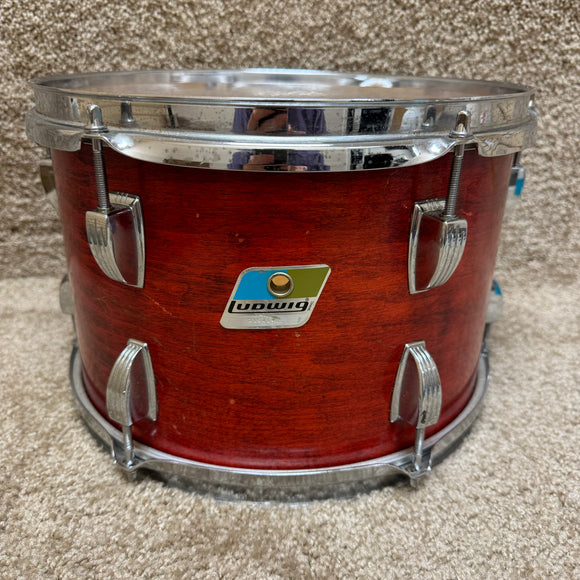 Ludwig 1980s 12x8 Tom Red Stain B/O
