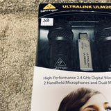 Behringer Ultralink (B) ULM202USB Pair Wireless Handheld Microphones w/ USB Receiver