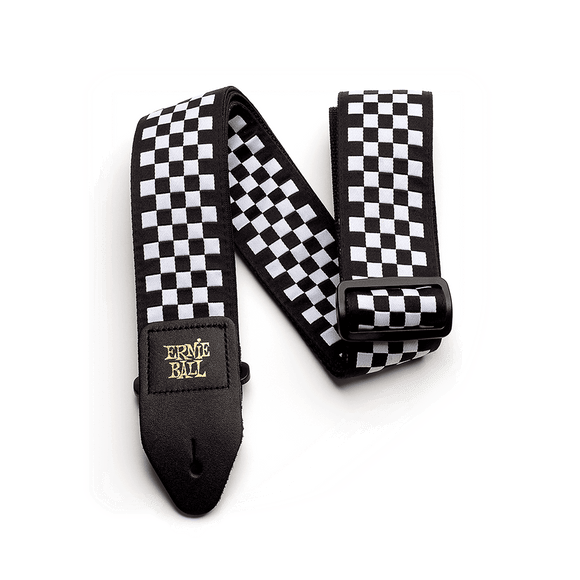 Ernie Ball Jacquard Guitar Strap Black And White Checkers