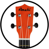 Amahi PNUKOR Soprano Ukulele Tangerine with Bag