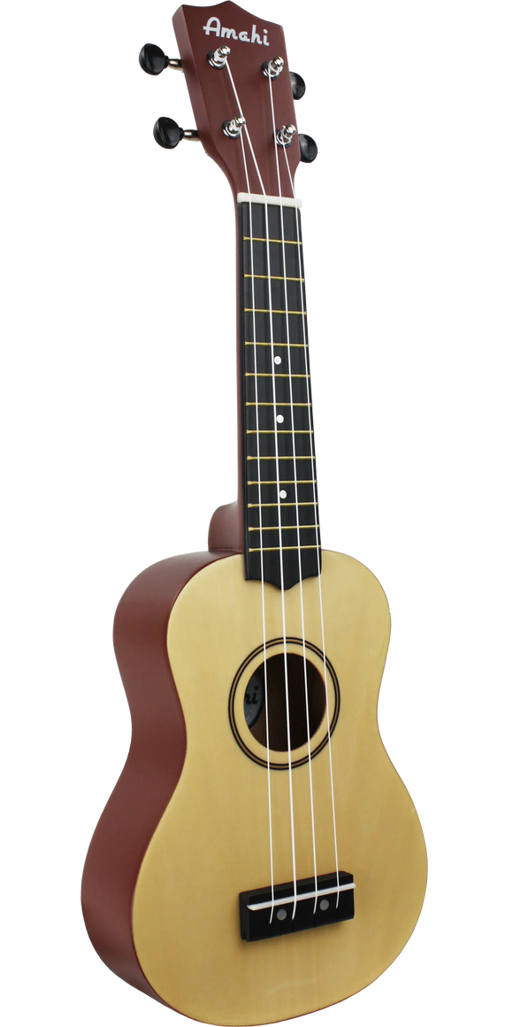 Amahi PNUKTN Soprano Ukulele Tan w/ Bag
