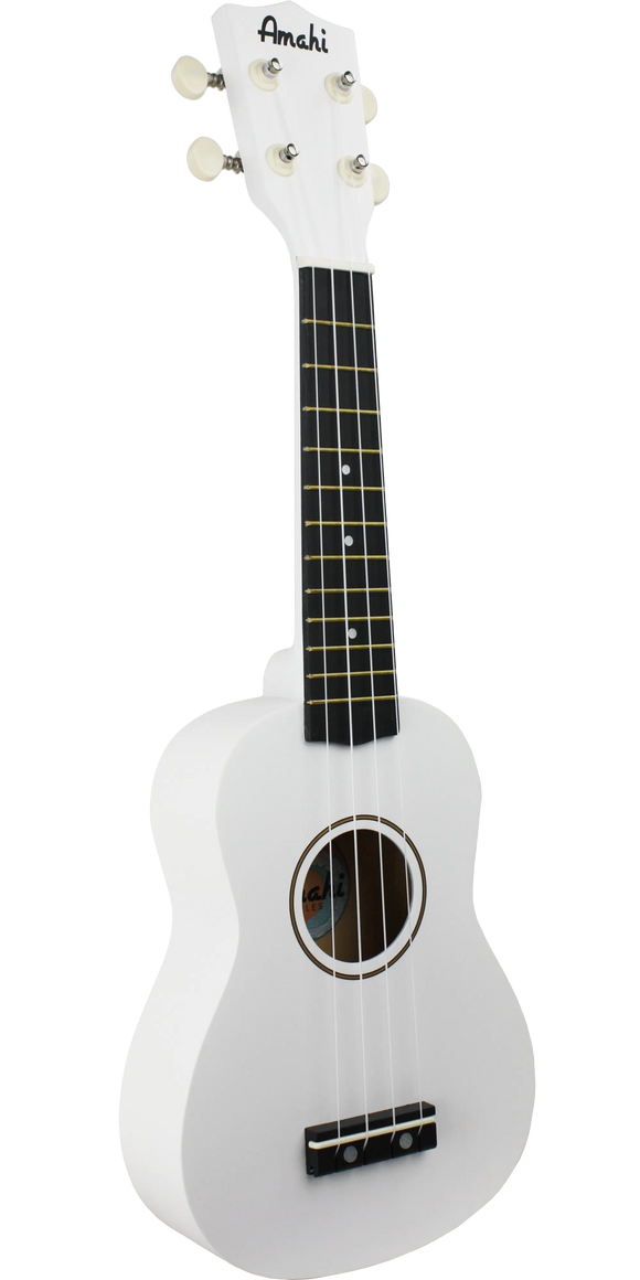 Amahi PNUKWH Soprano Ukulele Soprano White w/ Bag