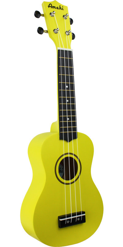Amahi PNUKYW Soprano Ukulele Yellow w/ Bag