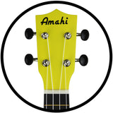 Amahi PNUKYW Soprano Ukulele Yellow w/ Bag