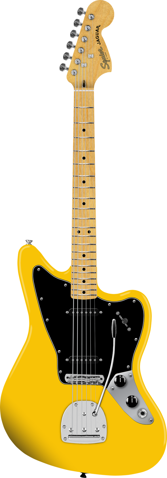 Squier Limited Edition FSR Affinity Jaguar Graffiti Yellow