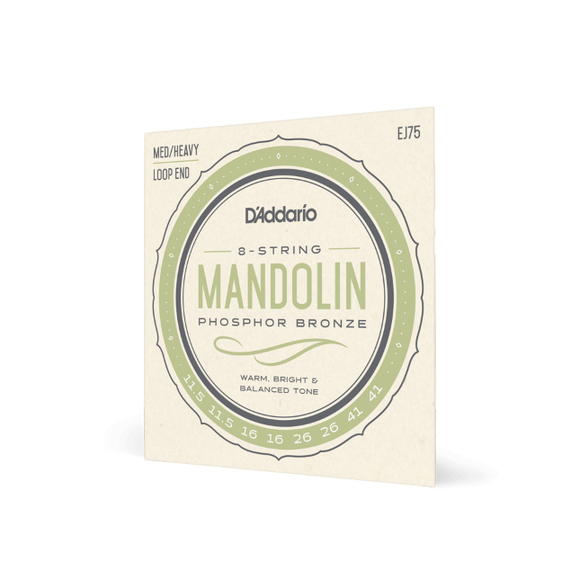Daddario EJ75 Mandolin String Set Phosphor Medium Heavy