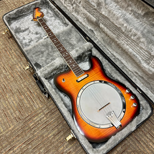 Gold Tone EBT 5 String Electric Banjo with Original Hard Shell Case Flame Maple