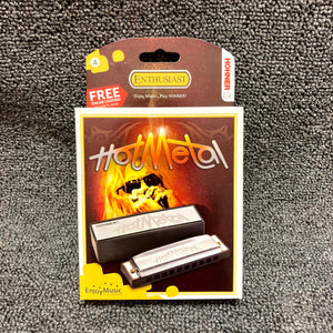 New Hohner Hot Metal Harmonica w/ Case and Online Lessons