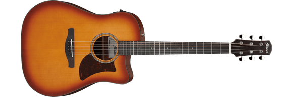 Ibanez AAD50CE-LBS Advanced Acoustic Electric Guitar Cutaway Light Brown Sunburst Low Gloss